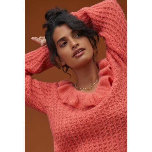 Anthropologie Ruffled Boat Neck Sweater NWT Size XL - Picture 5 of 16